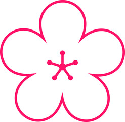 Cherry Peach plum Blossom flower spring flowers flat icon set for apps websites or print