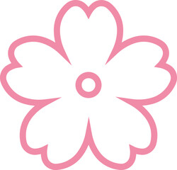 Cherry Peach plum Blossom flower spring flowers flat icon set for apps websites or print