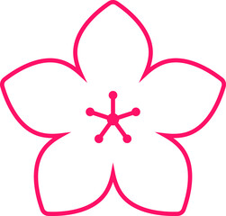 Cherry Peach plum Blossom flower spring flowers flat icon set for apps websites or print