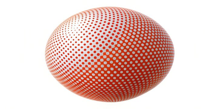 Orange Sphere with Dotted Texture on White Background