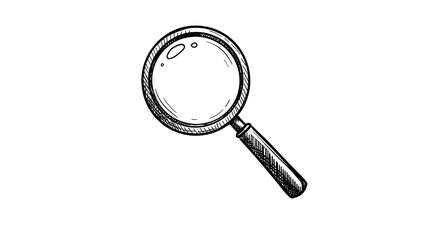 Magnifying Glass Sketch Isolated on White Background For Search Concepts. Generative AI