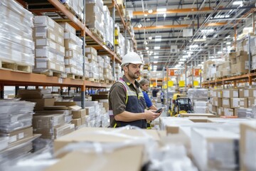 Naklejka premium Efficient Inventory Management in a High-Tech Warehouse