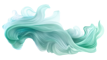 splash of pastel green turquoise liquid on white background
