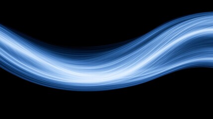 Abstract blue wave design, dark background, technology concept