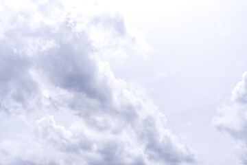 White cloud on the sky background. Close-up white sky and cloud texture for a cloudscape, freedom, beautiful scene, nature view, soft bright, landscape, and new day concepts. Sky cloud background.