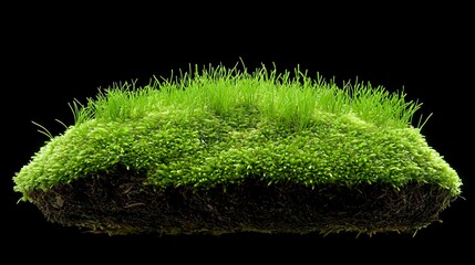 Fototapeta premium Lush green moss clump isolated, nature backdrop