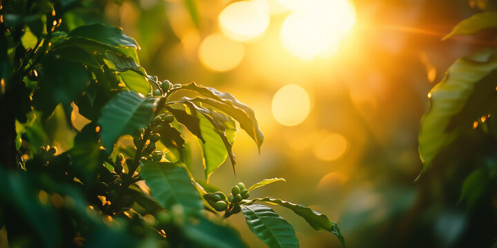 Lush Coffee Plantation, sunset
