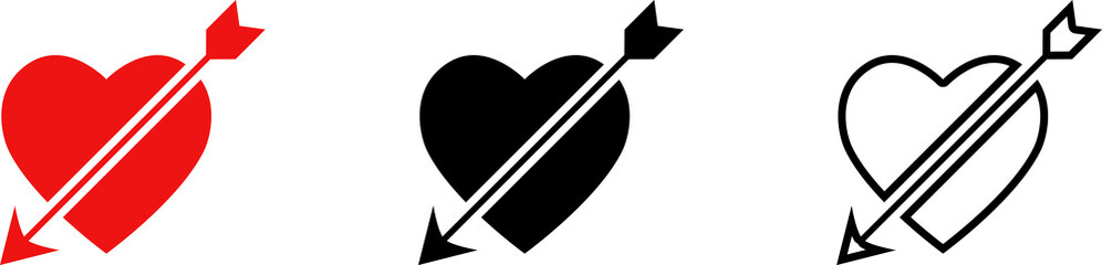 Heart or like icon. Valentines Day. Social network like red heart buttons. Perfect Love symbol. Live stream video chat like. Vector illustaration isolated on white background