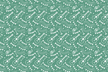  Cinco de Mayo Musical Fiesta Seamless Pattern Vector Illustration