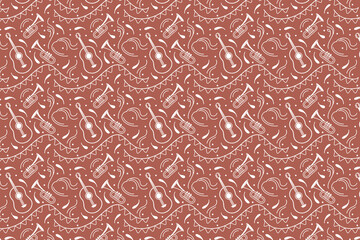  Cinco de Mayo Musical Fiesta Seamless Pattern Vector Illustration