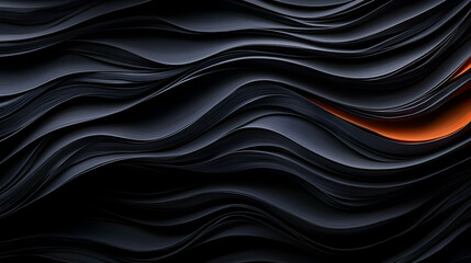 Obraz premium Abstract dark waves, orange accent, design background