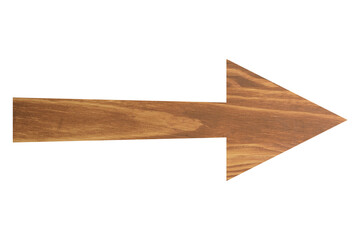 Arrow with wooden texture isolated on white