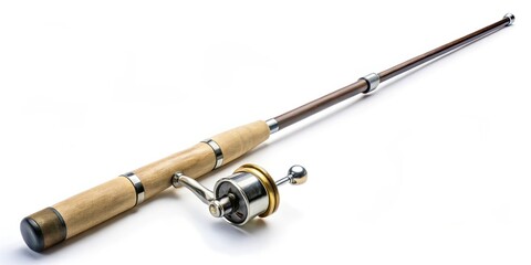 Fishing Rod and Reel on White Background