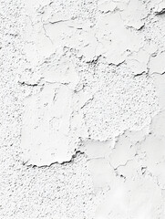 Obraz premium Weathered white wall with peeling paint and texture reveals layers of age and wear in bright daylight