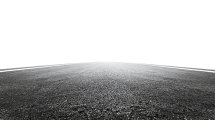 Empty asphalt road isolated on white background