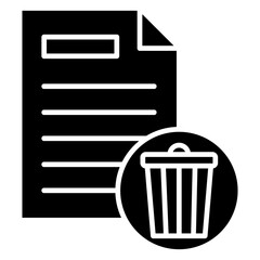 Data Trash Glyph Icon