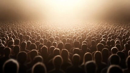 Fototapeta premium Massive crowd at a concert, bright stage lights