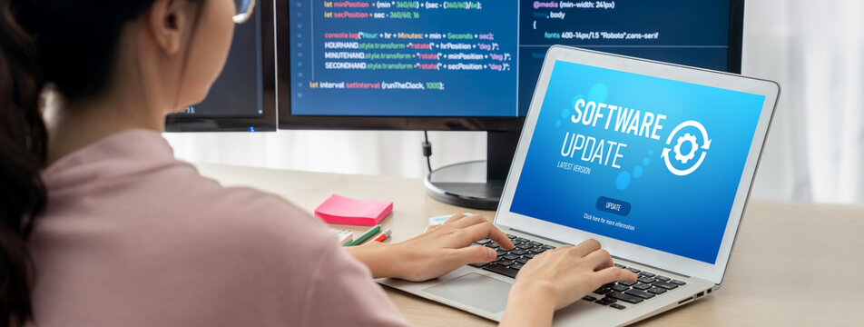 Software update on computer for brisk version of device software upgrade