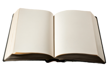 Open book with open pages ready to be written. Transparent background