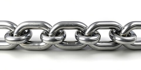 Fototapeta premium Metal Chain Links on White Background