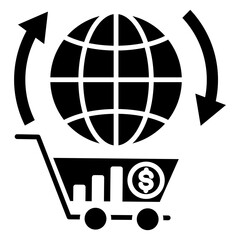Global Market Expansion Glyph Icon