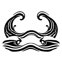 Stylized floral design in the shape of a mustache.