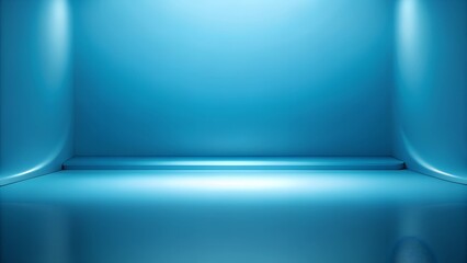 Minimalist Blue Studio Backdrop with Soft Gradient Lighting