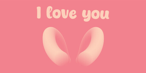 Pink Graphic Design with Loving Text and Abstract Heart Shape