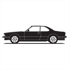 Fototapeta premium Simple Black Car Silhouette Illustration for Minimalist Design Projects