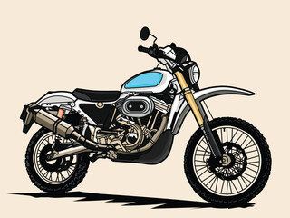 Fototapeta premium Adventure motorcycle illustration