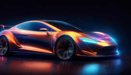 sport car on black background