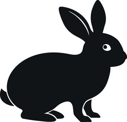 black rabbit vector illustration, Bunny easter editable vector
