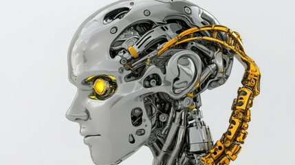 Fototapeta premium Exploring robotic intelligence futuristic cityscape digital art high-tech environment side view innovative concept