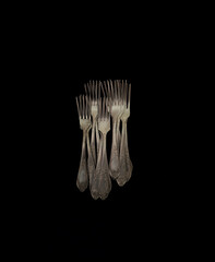 Silver Utensils in High Contrast
