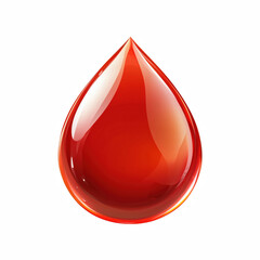 Obraz premium Realistic Red Blood Droplet with Glossy Surface, Symbol of Life, Health, and Medical Concept, Transparent Liquid with Reflection, Isolated on Transparent Background. Generative Ai.