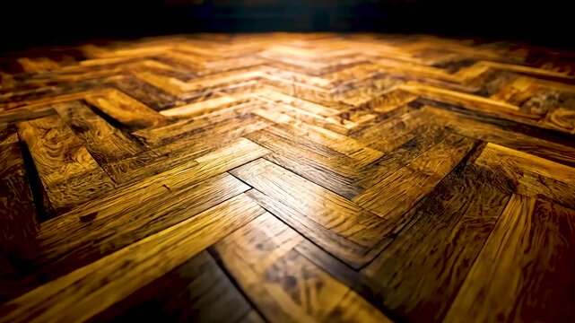 Elegant wooden herringbone pattern on the floor