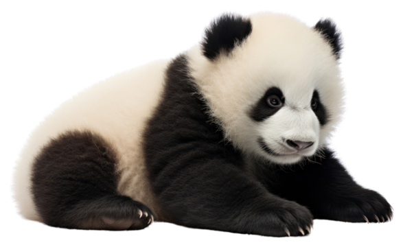 PNG Cute panda baby wildlife animal mammal.