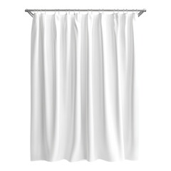 Elegant White Shower Curtain for Any Bathroom on white background