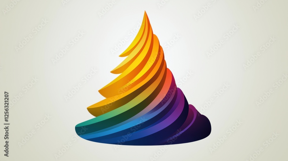 Poster a colorful, stylized tree shape with layered design elements.