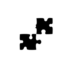 Two puzzle pieces in black and white.