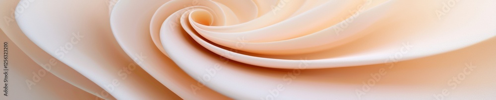 Poster close-up of a spiral-like structure made of light peach-colored fabric. the fabric appears to be sof