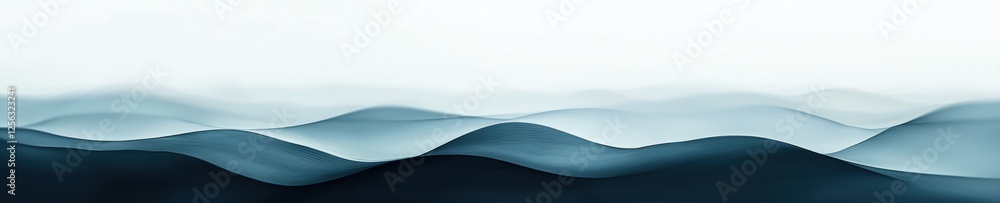 Poster abstract digital art piece with a white background. the background is a gradient of light blue and d