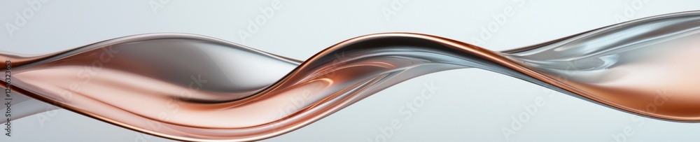 Poster abstract digital art piece that appears to be a wave-like design. the wave is made up of two curved 