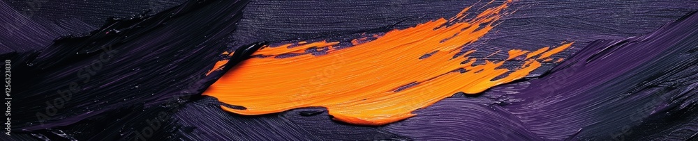 Poster abstract painting with a dark purple background. the painting has a rough texture with diagonal line