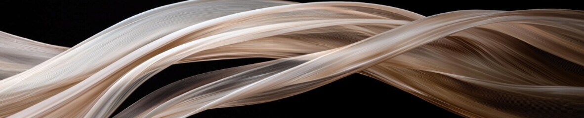 Abstract digital art piece that appears to be made up of curved lines and curves. the lines are in different shades of beige and brown, creating a sense of movement and depth.