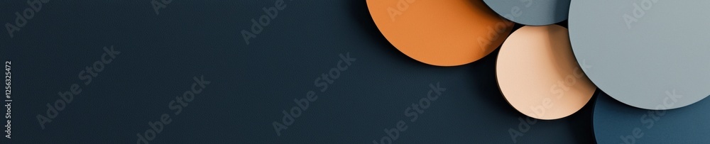 Poster abstract background with a dark blue color. on the right side of the image, there are three overlapp