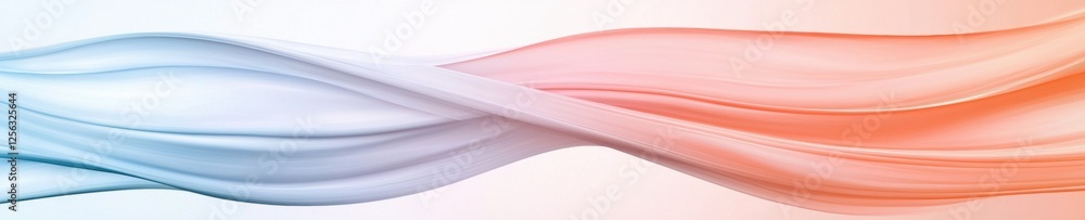 Poster abstract digital art piece with a wave-like design. the background is a light pink color with a grad