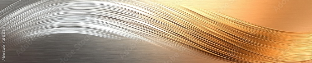 Poster abstract digital art piece with a wave-like shape. the wave is made up of thin, wavy lines that crea