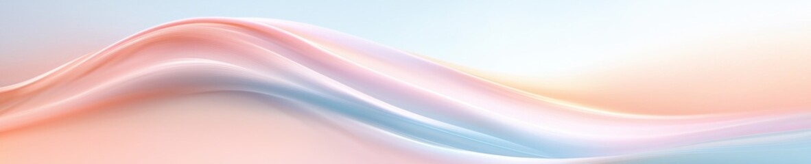 Fototapeta premium Abstract digital art piece with a wave-like design. the background is a gradient of pastel colors, with shades of pink, peach, and light blue.