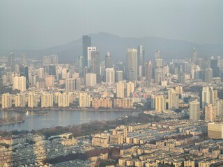 The cityscape and aerial view of Nanjing city, Jiangsu, China